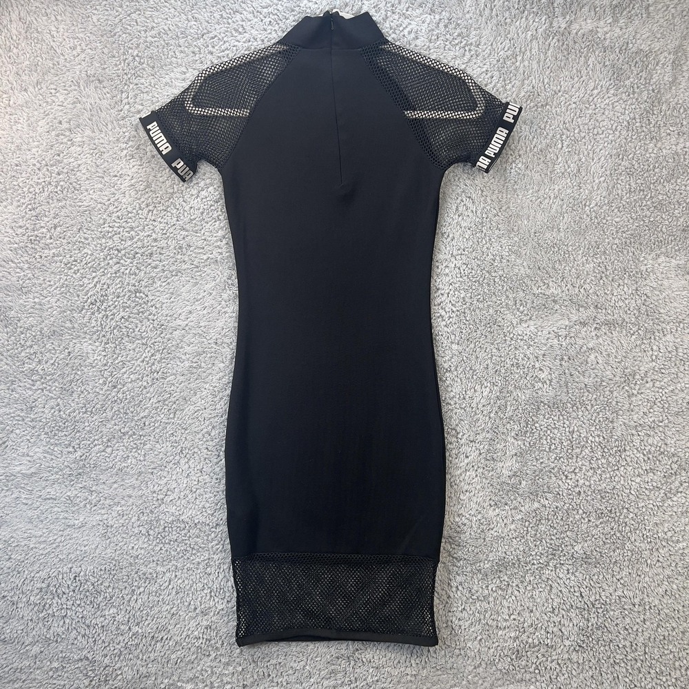 Puma Little Black Dress XS Whimsigoth Coquette Mesh Bodycon Stretchy Athletic - Picture 3 of 13